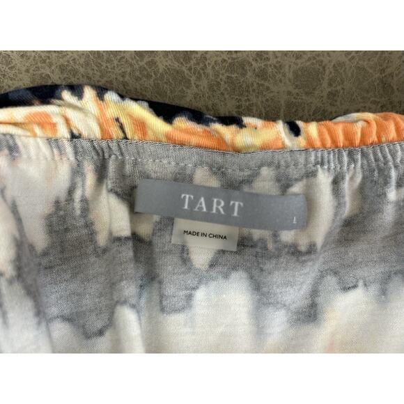 Tart Womens Cotton‎ Boho Flowy Pullover Strapless Long Maxi Dress Tie Dye Sz L - Picture 9 of 10